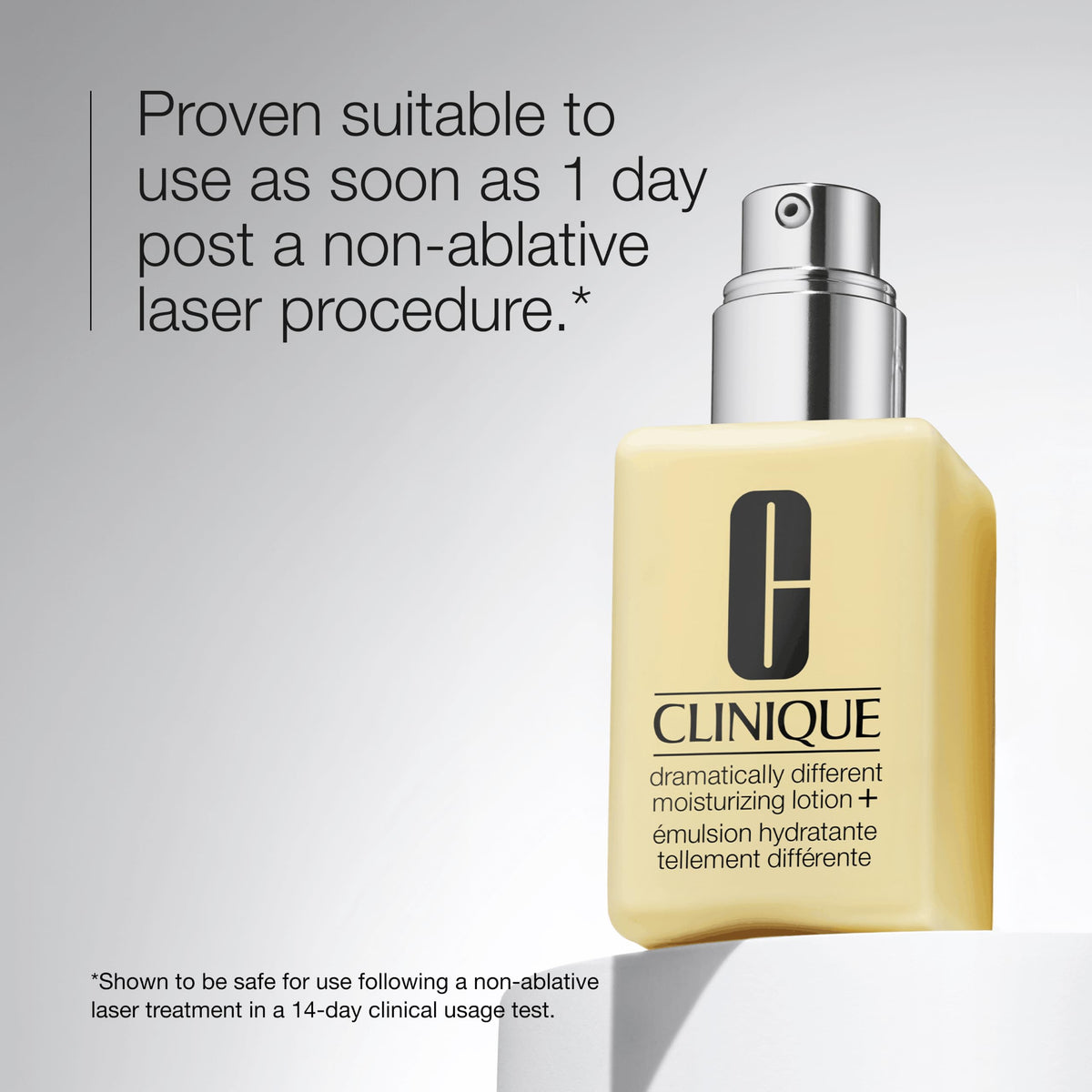 Clinique product label details emphasizing dermatologist-developed formula