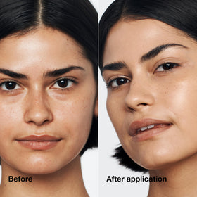 Clinique pump dispensing foundation, highlighting easy controlled application benefit