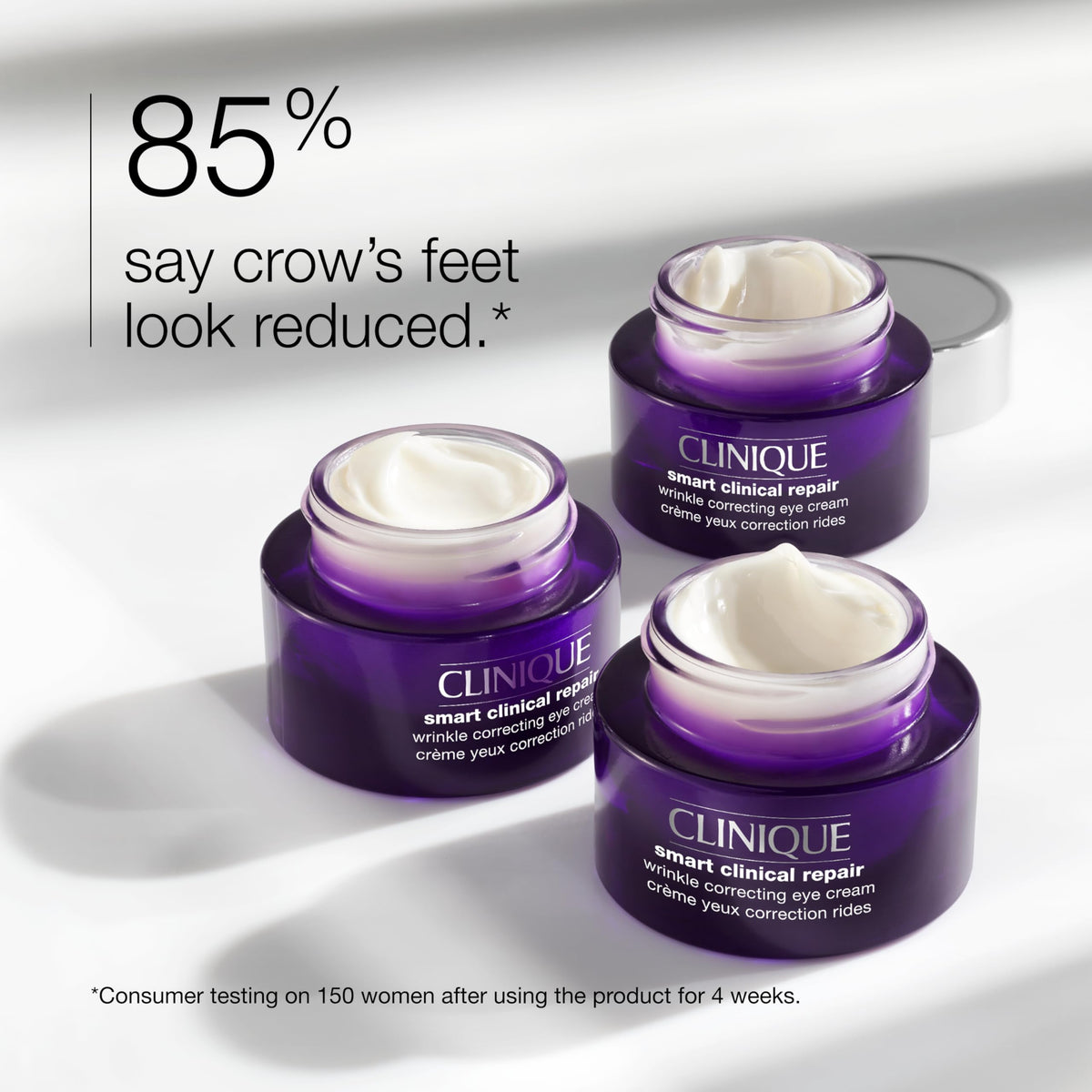 Clinique eye cream tube open revealing silky texture and quick absorption