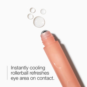 Clinique rollerball close-up highlighting cooling metal tip for soothing