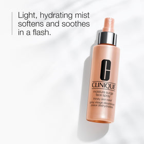 Clinique close-up of fine mist spray demonstrating quick absorption benefit