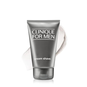 Clinique For Men cream shave front tube showing label and size, clear product identity and benefit