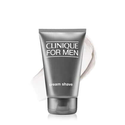 Clinique For Men cream shave front tube showing label and size, clear product identity and benefit