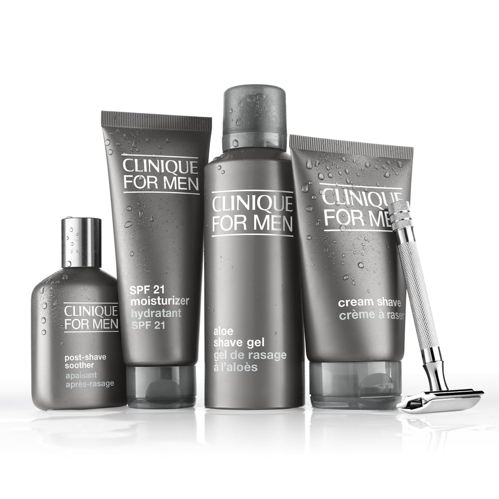 Clinique For Men cream shave texture close-up showing rich lather and moisturizing consistency