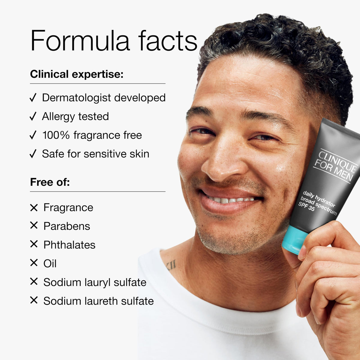 Clinique moisturizer being applied to face illustrating lightweight hydration