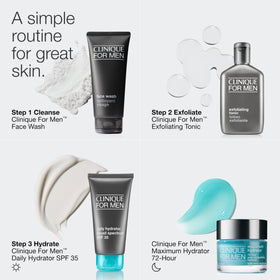 Clinique product on bathroom counter in morning routine for daily protection
