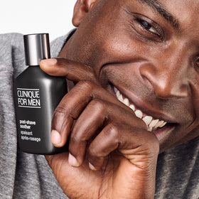 Clinique bottle beside common items showing size and travel-friendly benefit