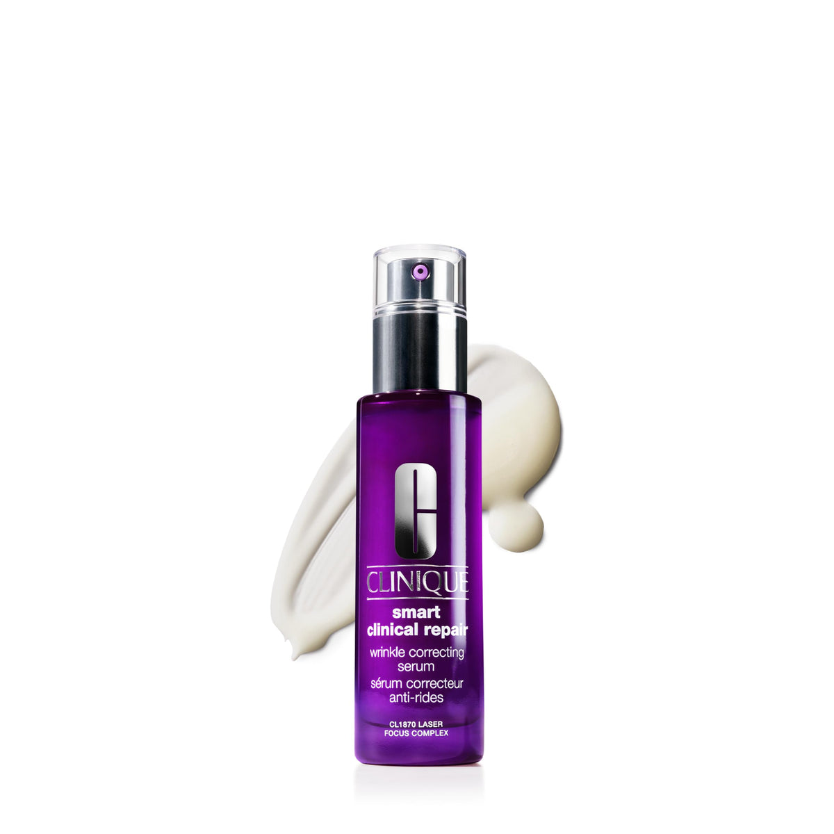 Clinique front bottle showing Smart Clinical Repair serum for clear product identification and trust