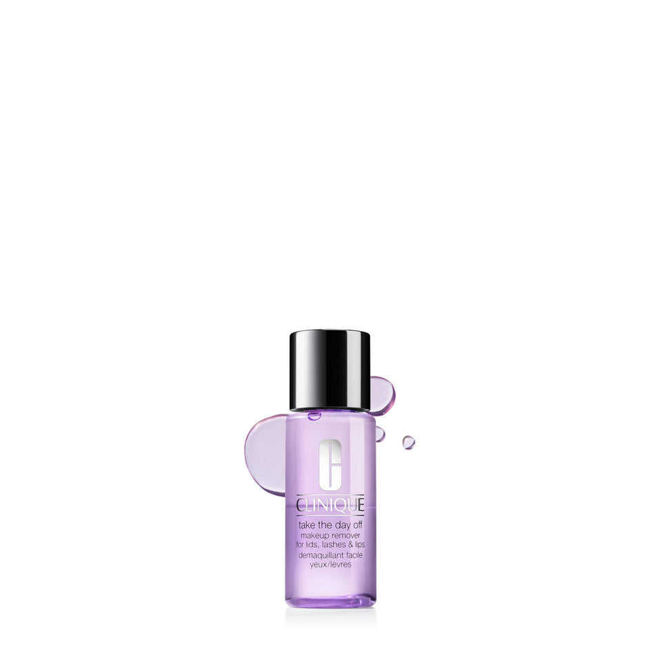 Clinique bottle front view showing product and easy removal benefit