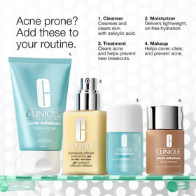 Clinique product label and ingredients panel showing active 2% salicylic acid