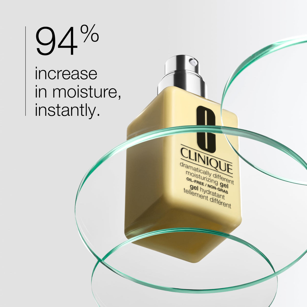 Clinique gel texture close-up highlighting lightweight, non-greasy feel