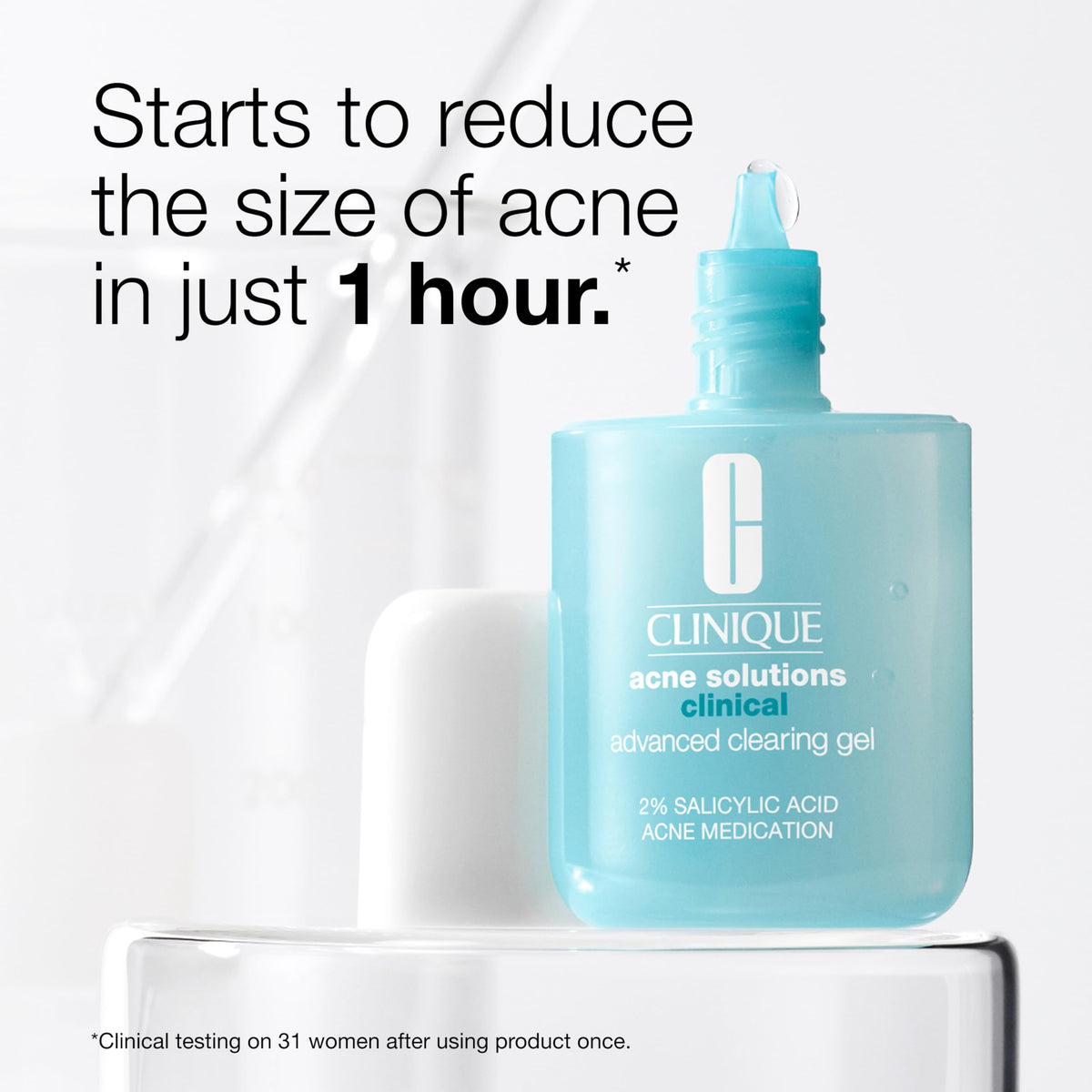 Clinique clear hydro-gel texture close-up demonstrating lightweight, fast-drying feel