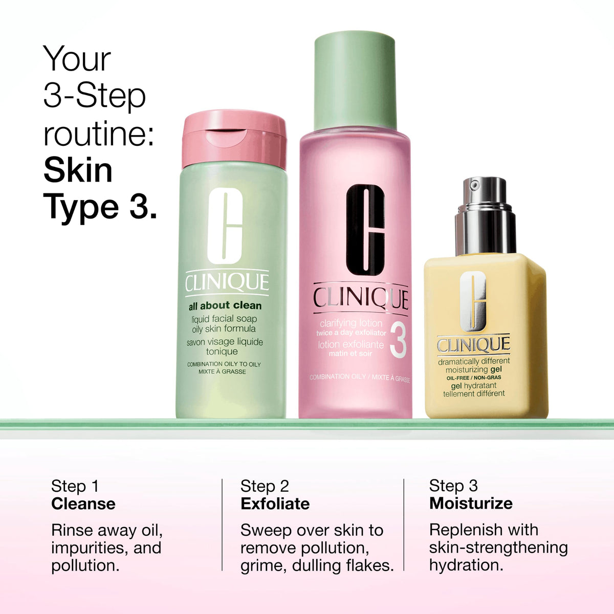Clinique gel applied under makeup to show smooth base and non-shiny skin