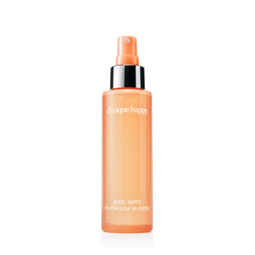 Clinique Happy front bottle view showing cheerful design and easy portability