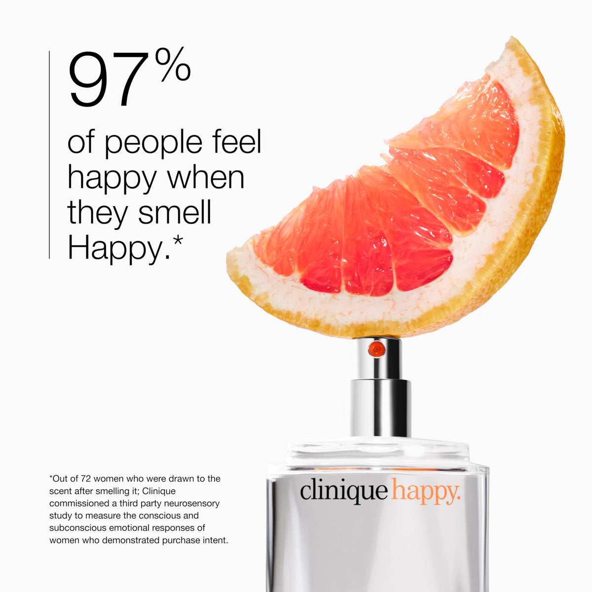 Clinique Happy close-up spray nozzle, Clinique precision and easy application