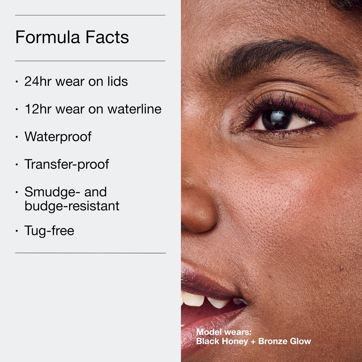 Clinique pencil on waterline showing gentle formula safe for contacts