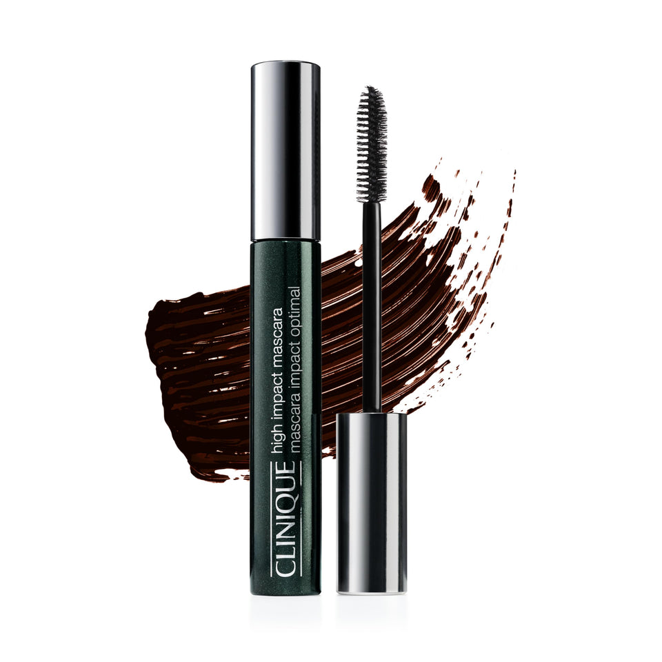 Clinique High Impact Mascara front packaging showing product benefits and shade