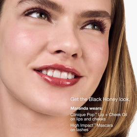 Clinique mascara applied on model eyes for lengthening effect