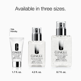 Clinique hydrating jelly applied on cheek showing hydrated skin improvement