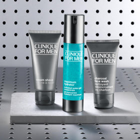 Lifestyle shot of Clinique in bathroom routine showing easy layering under sunscreen