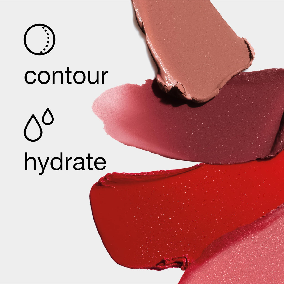 Clinique lipstick applied on model demonstrating smooth color, shape enhancement, and comfort