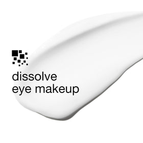 Clinique product in use with cotton pad removing mascara for gentle cleansing