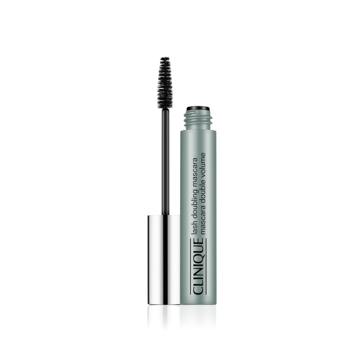 Clinique lash doubling mascara front packaging showing product branding and benefit