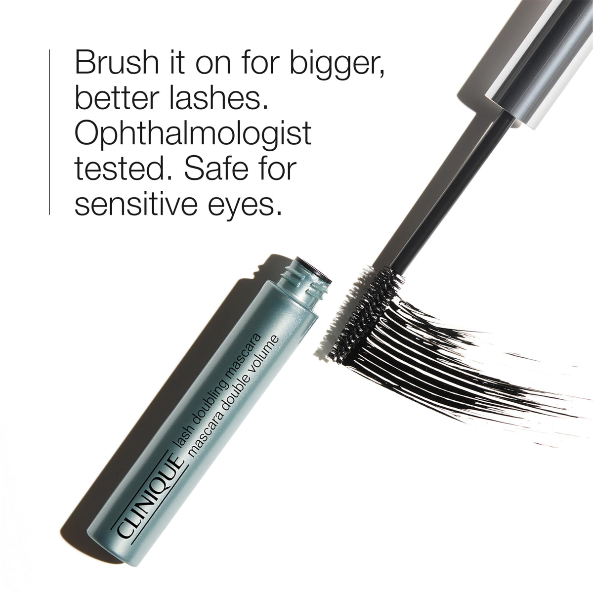 Clinique lash doubling mascara tapered brush close-up for precise lash separation