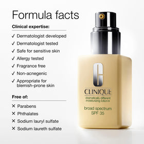 Clinique lotion under makeup showing smooth layering and primer-like benefit