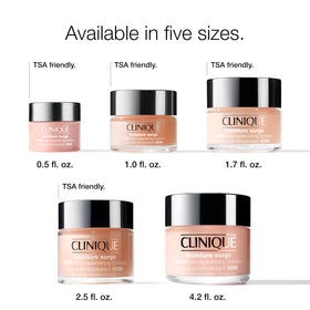 Clinique jar next to a ruler showing 2.5 fl oz scale for accurate sizing