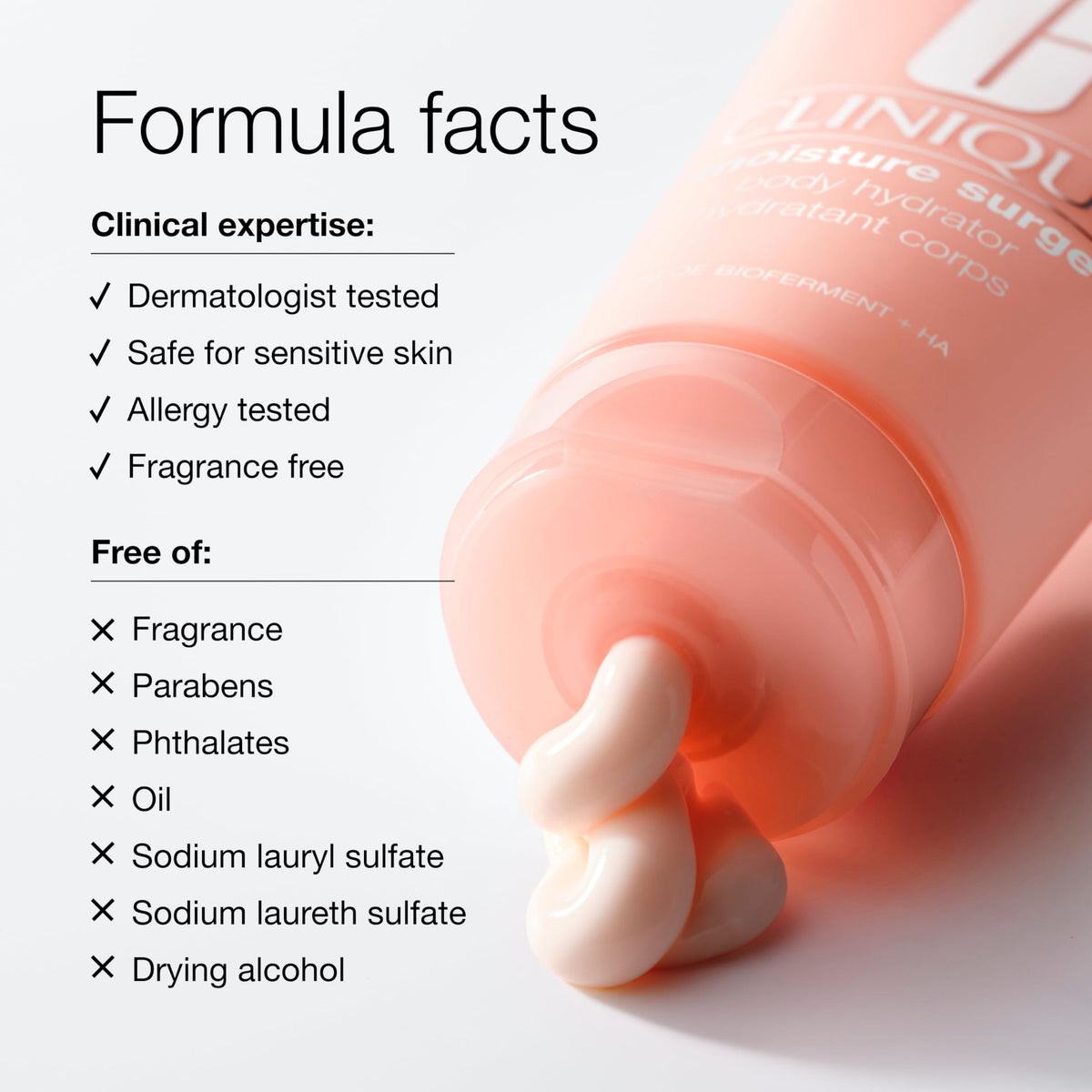 Clinique applying lotion to forearm demonstrating smooth glide and instant hydration