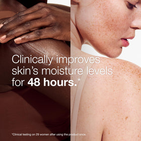 Clinique label close-up highlighting aloe bioferment, hyaluronic acid, and glycerin benefits