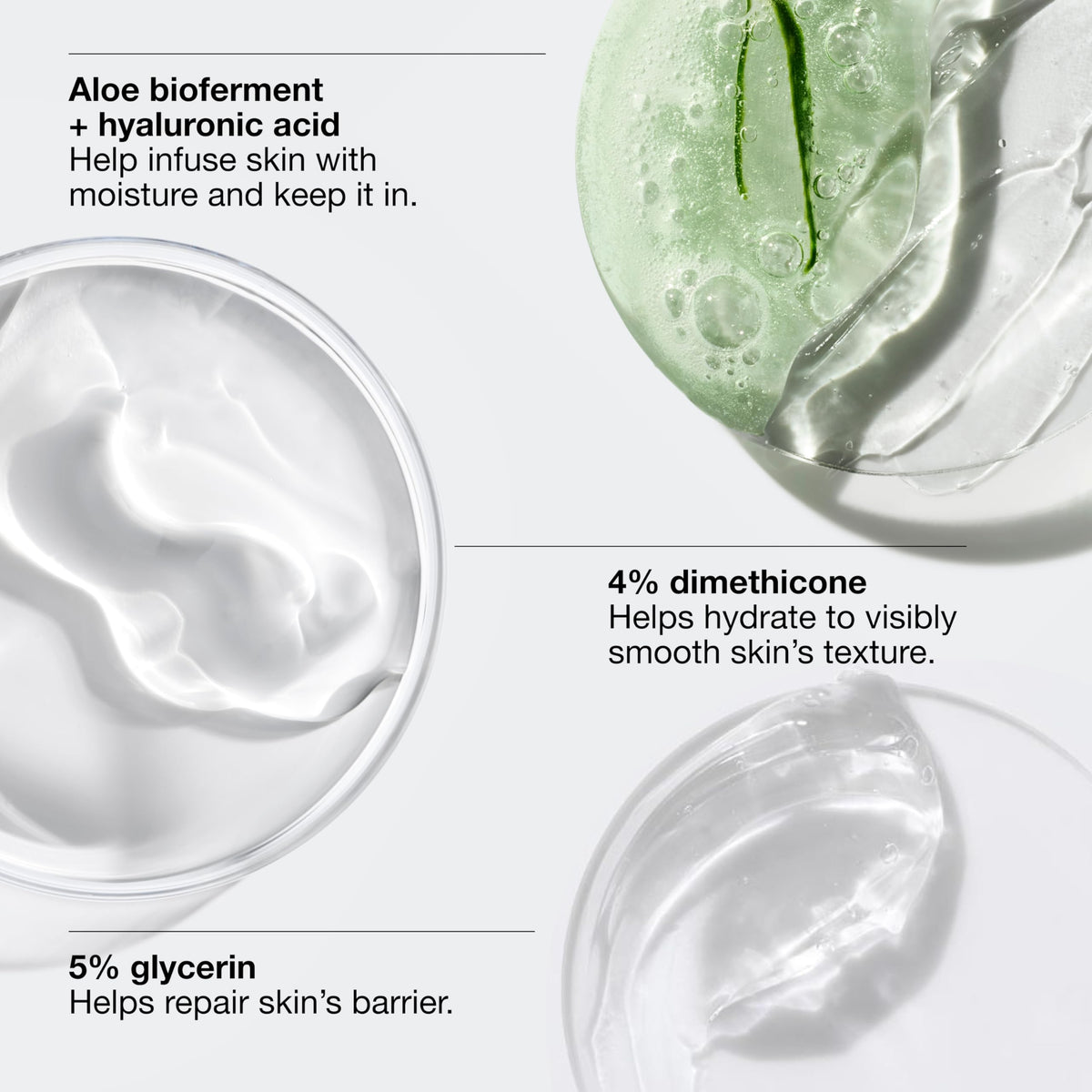 Clinique texture close-up of cream showing lightweight consistency for quick absorption