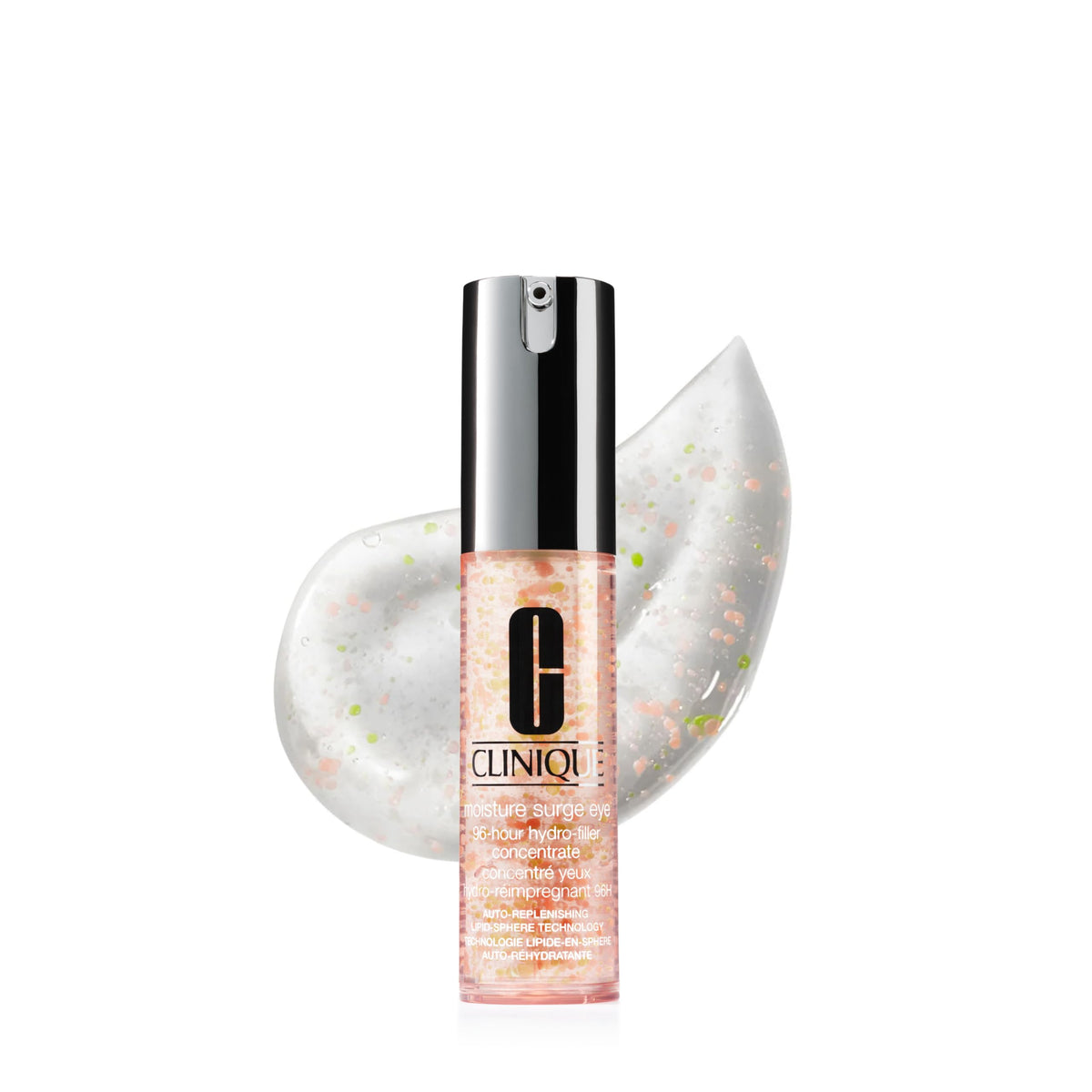 Clinique Moisture Surge front packaging showing compact travel jar benefit: portable hydration