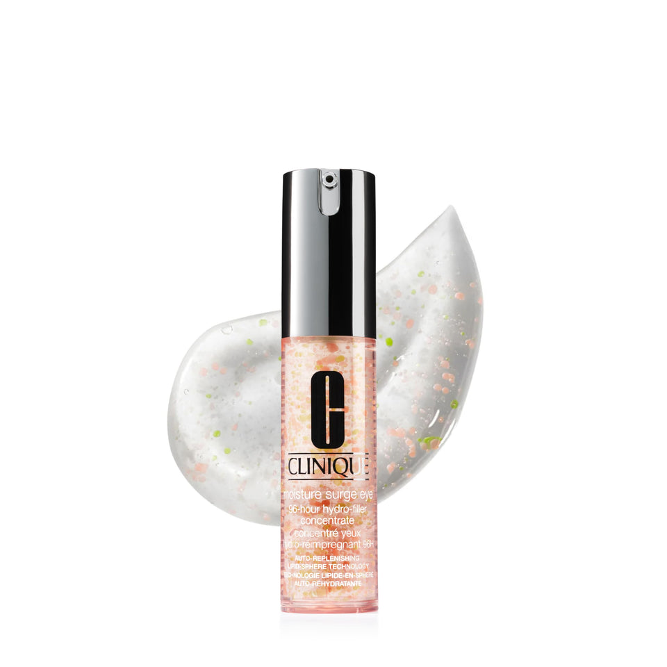 Clinique Moisture Surge front packaging showing compact travel jar benefit: portable hydration