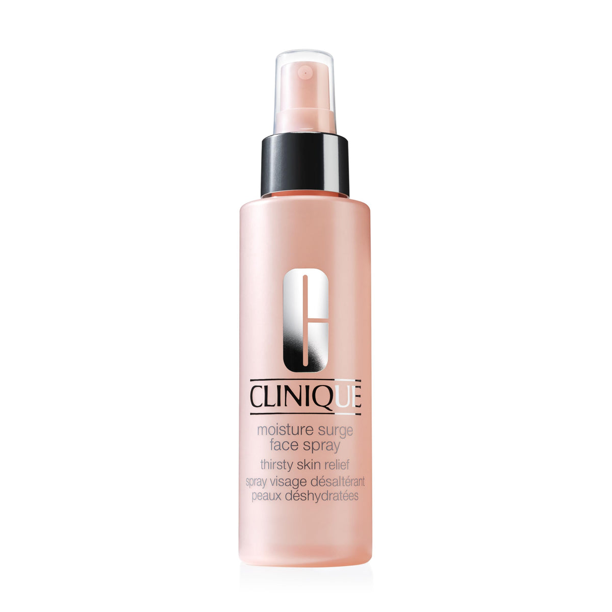 Clinique front bottle view showing brand and hydrating mist benefits