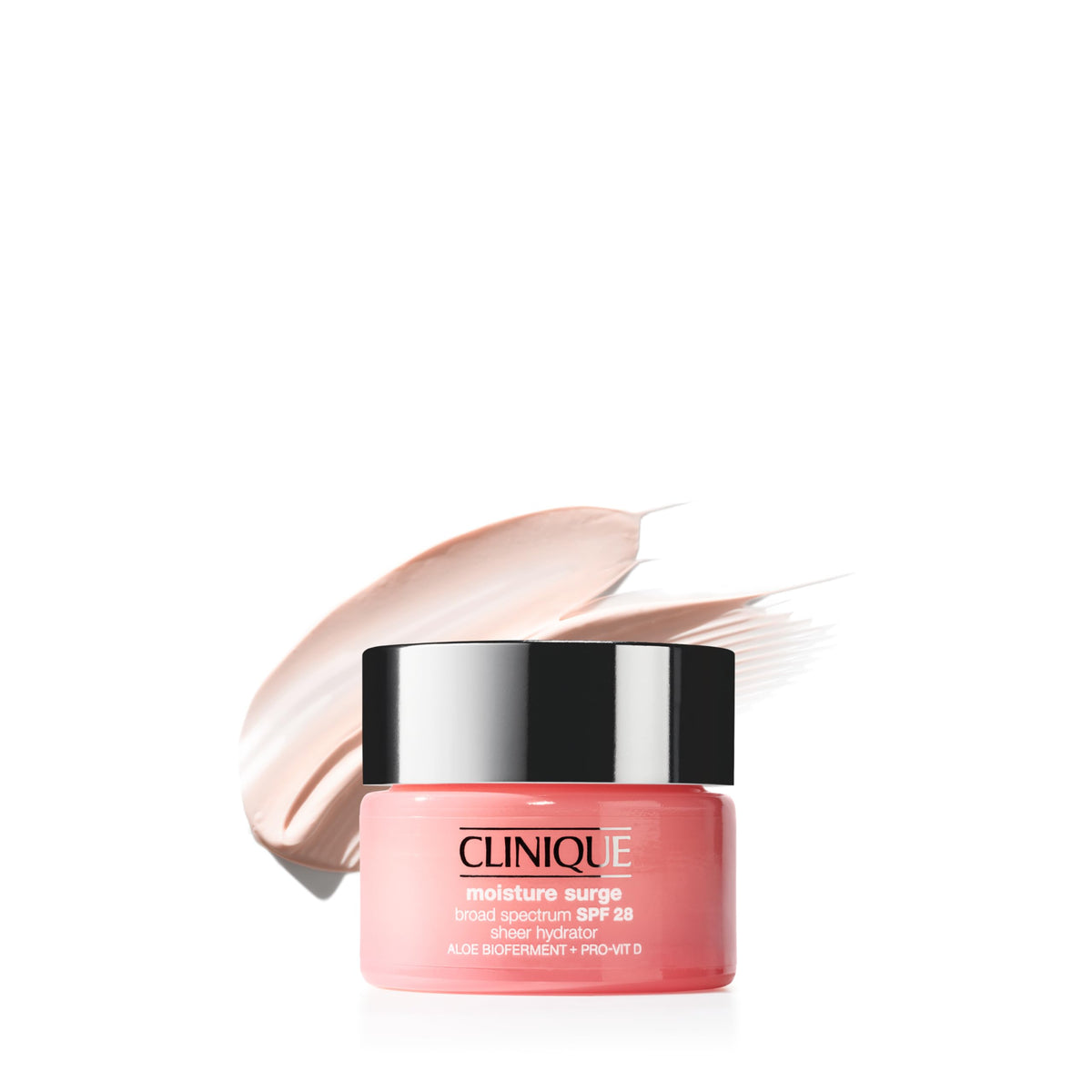 Clinique Moisture Surge front jar showing compact travel size and protective cap