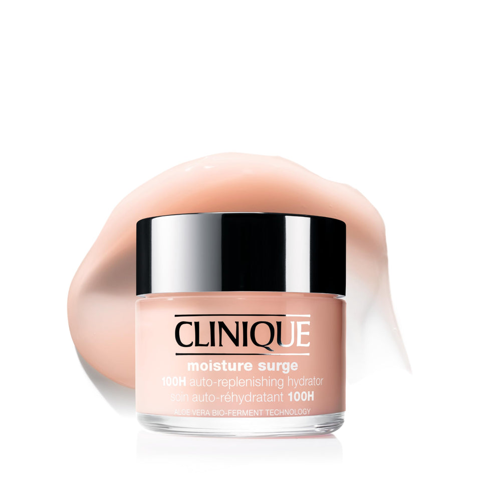 Clinique Moisture Surge front jar showing the product and branding for quick recognition
