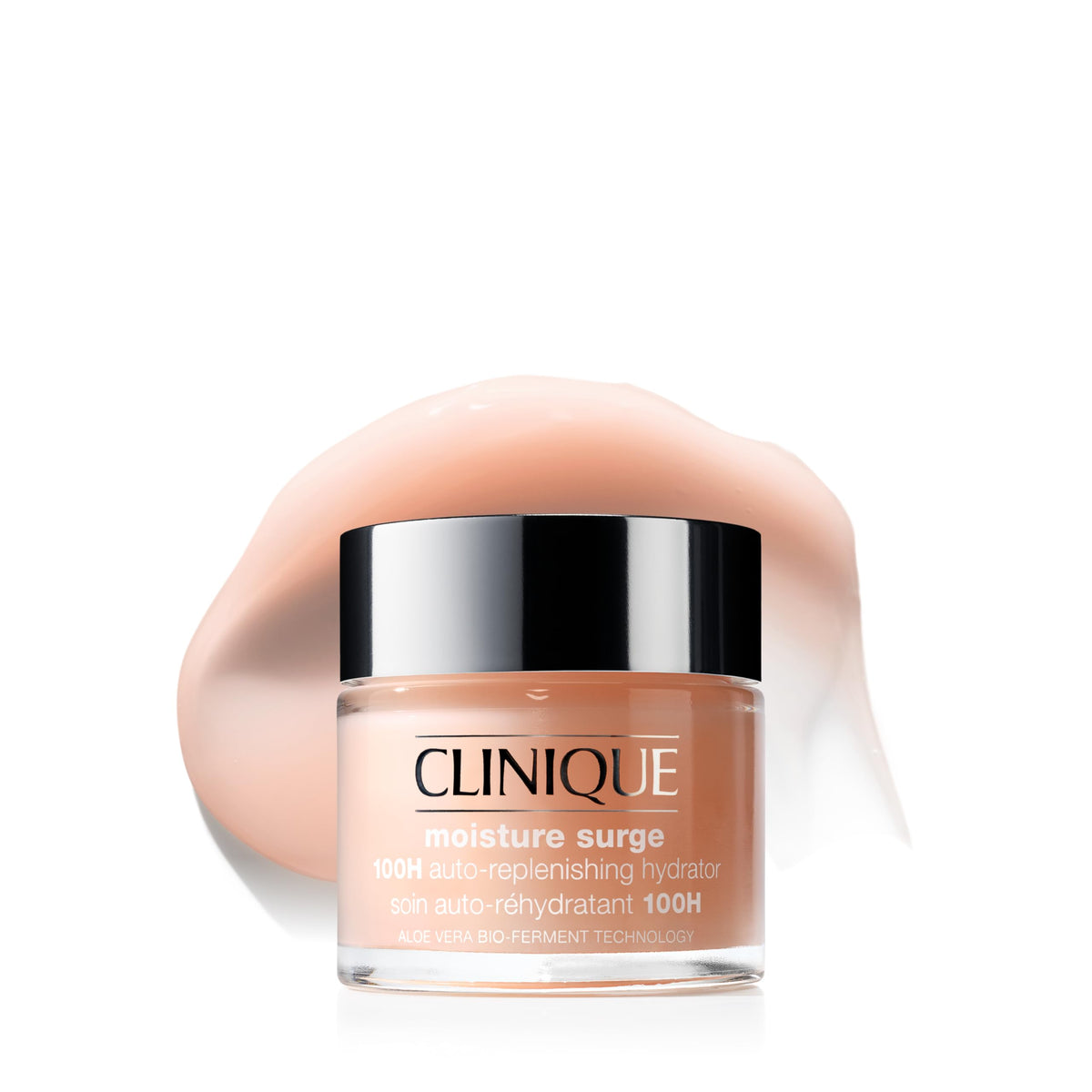 Clinique jar front view showing label and sleek packaging benefits fast hydration