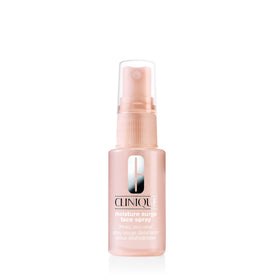Clinique front packaging of Moisture Surge mini bottle showing brand and compact convenience