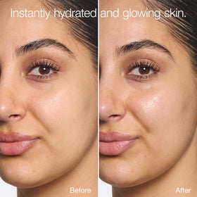 Clinique moisturizer spread on hand demonstrating immediate plumping benefit