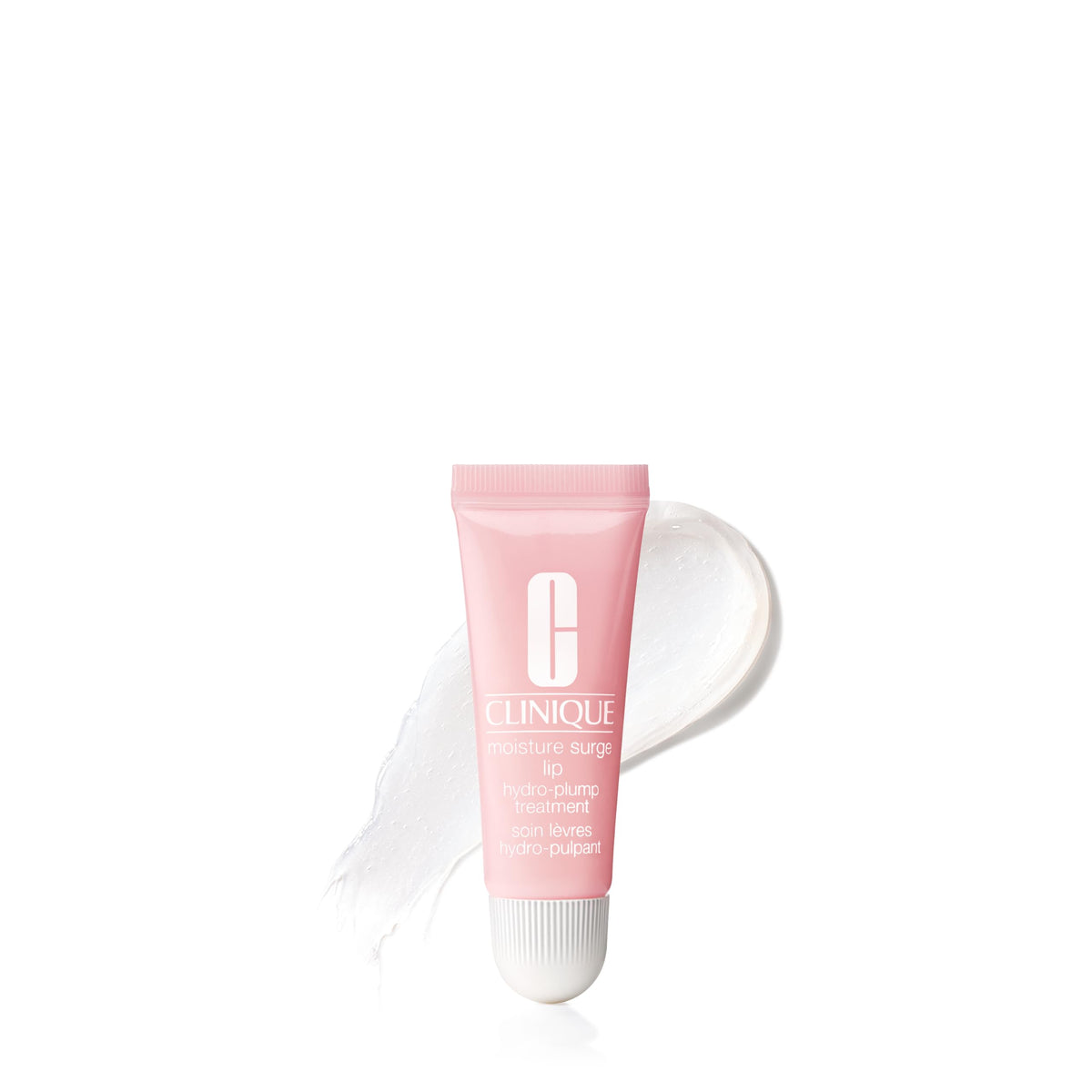 Clinique Moisture Surge Lip front jar showing compact travel-friendly packaging and hydration