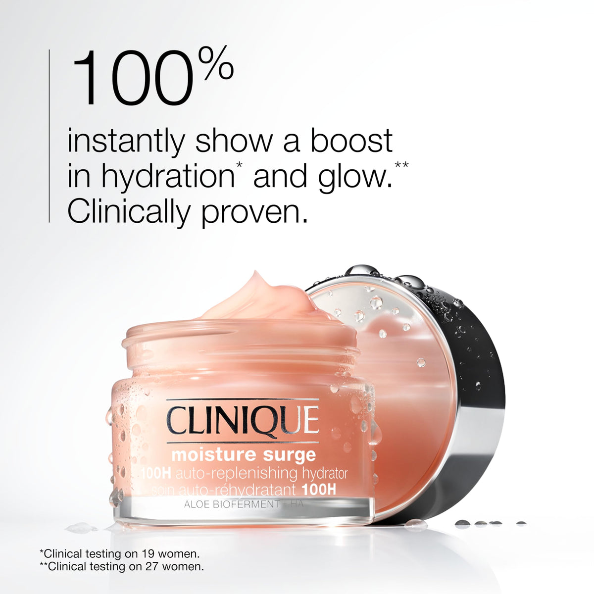 Clinique gel-cream texture close-up showing lightweight hydration