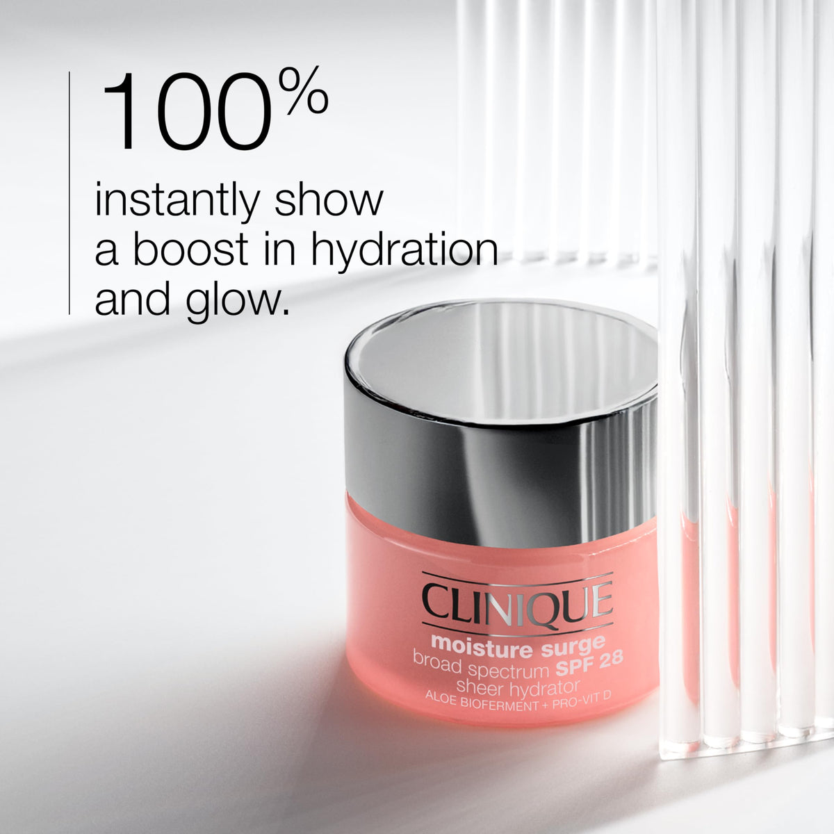Clinique Moisture Surge open jar texture showing cloud-like cream for lightweight hydration
