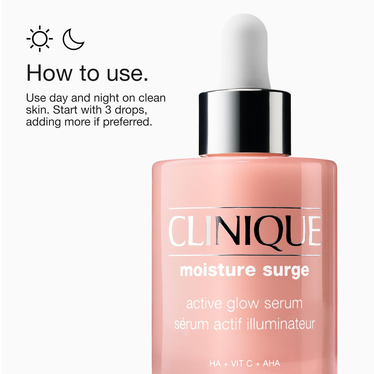 Clinique bottle and outer box flatlay communicating shelf-ready presentation