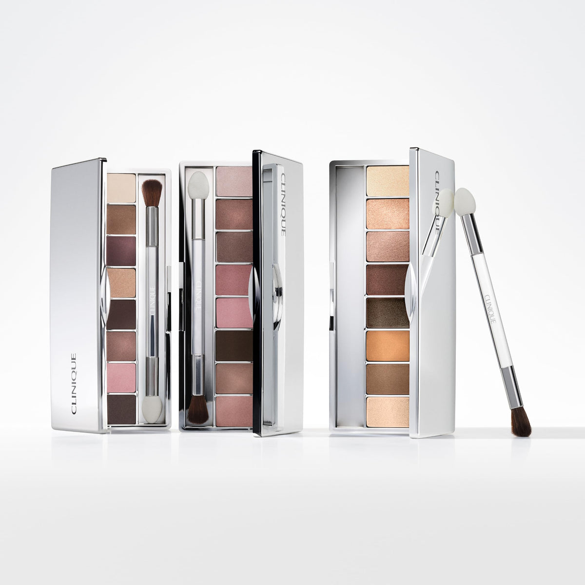 Clinique open compact with mirror and dual-ended applicator for on-the-go touchups