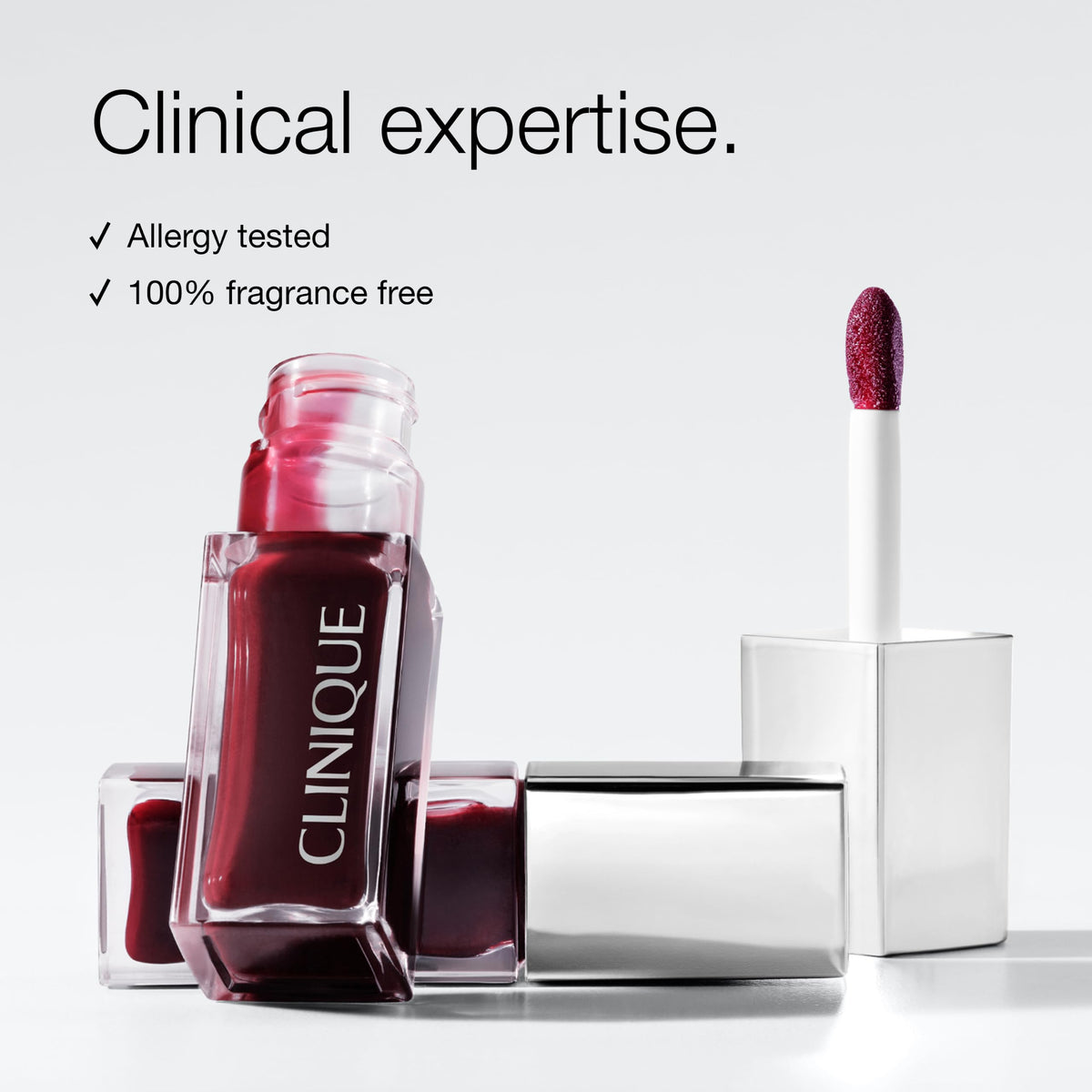 Clinique Pop Lip + Cheek styled in travel bag for on-the-go touchups