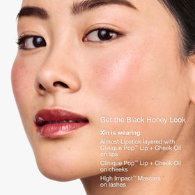 Clinique Pop Lip + Cheek ingredient label highlighting nourishing oils
