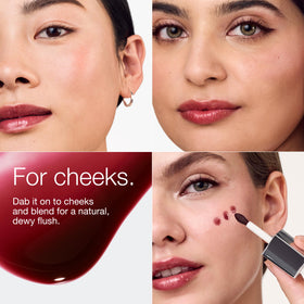 Clinique Pop Lip + Cheek on lips closeup giving glossy conditioned look