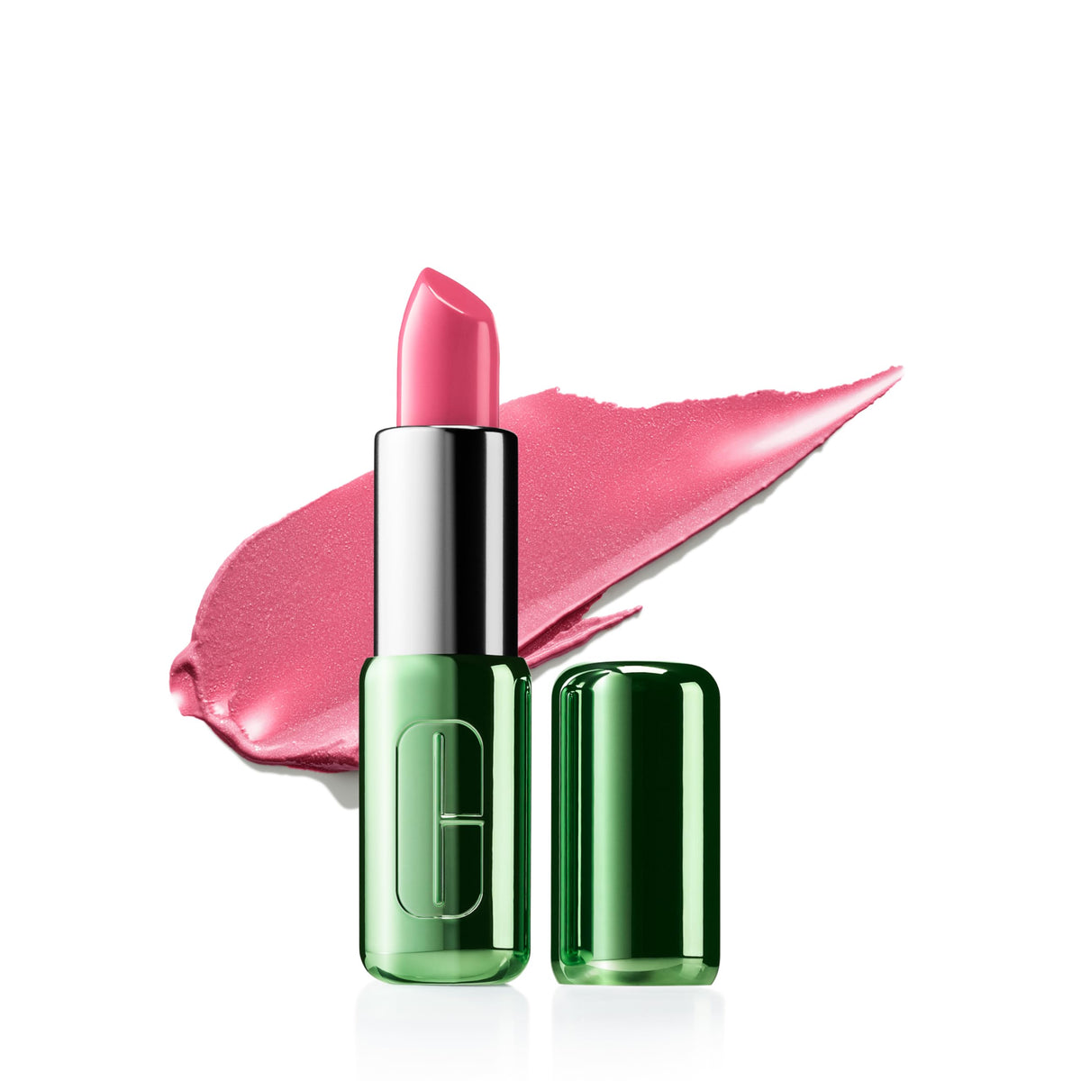 Clinique front packaging showing Pop Longwear Lipstick and clear shade label for quick choice